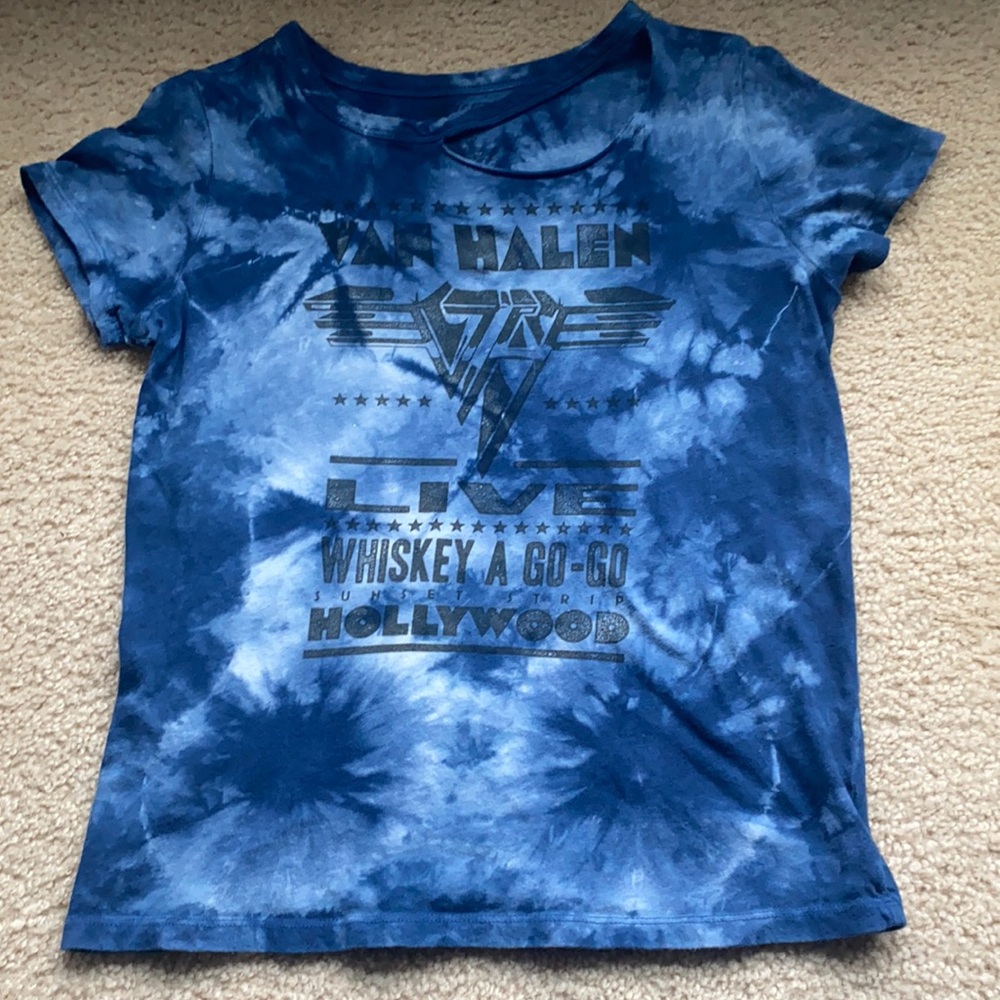 Blue tie-dye band shirt from American Eagle